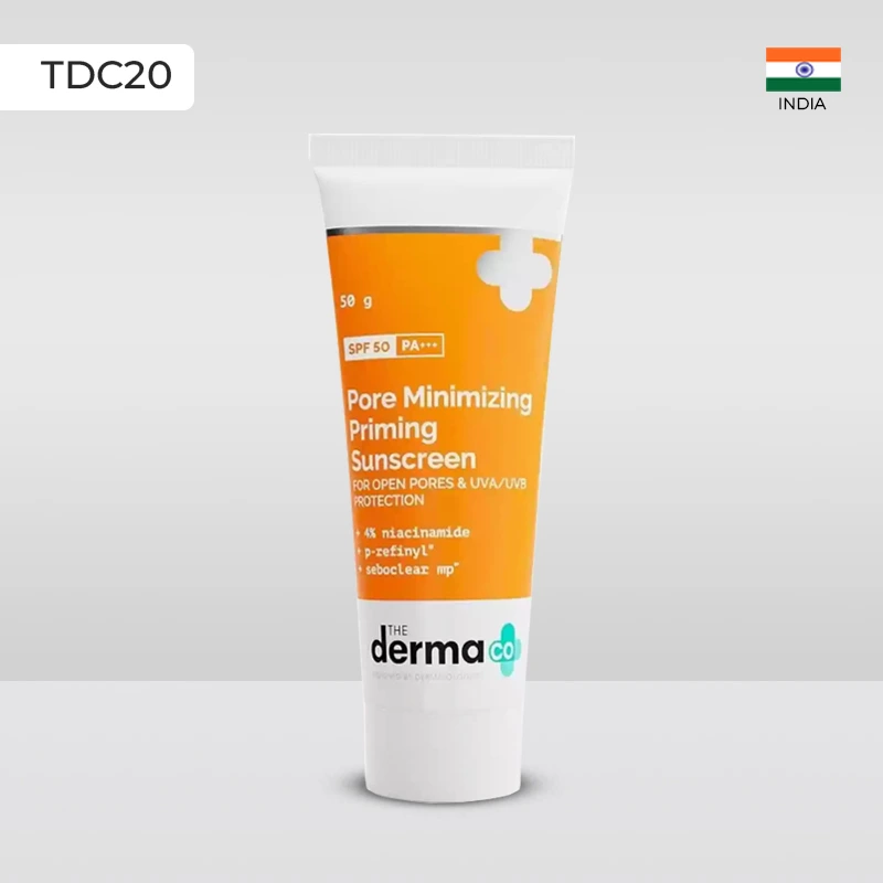 The Derma Co Pore Minimizing Sunscreen SPF 50 | Primer & UV Protection